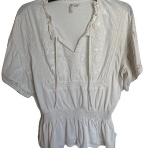 Cato Cream Embroidered Blouse